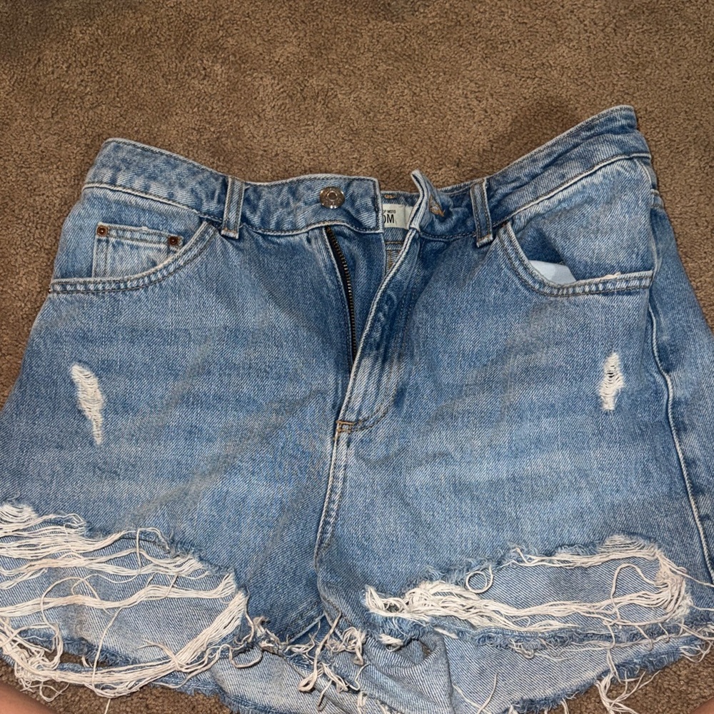 Topshop Distressed Denim Women Shorts